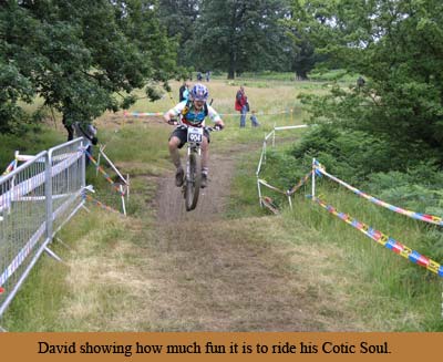 David showing how much fun it is to ride his Cotic Soul.