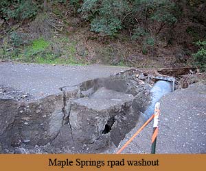 Maple Springs road washout