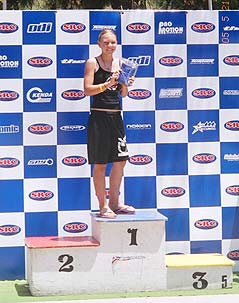 Lacey on the podium