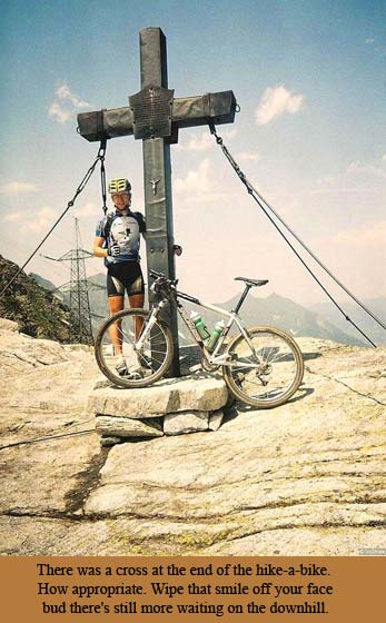 There was a cross at the end of the hike-a-bike