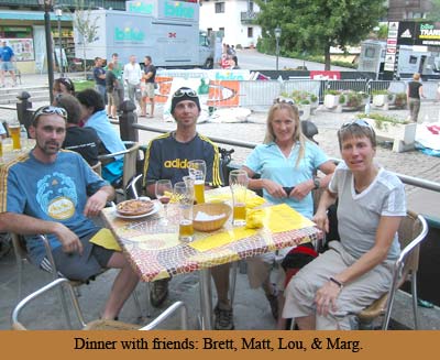 Dinner with friends: Brett, Matt, Lou, & Marg.