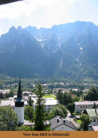 View from B&B in Mittenwald