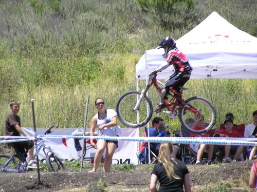 Troy on a jump on the DH course